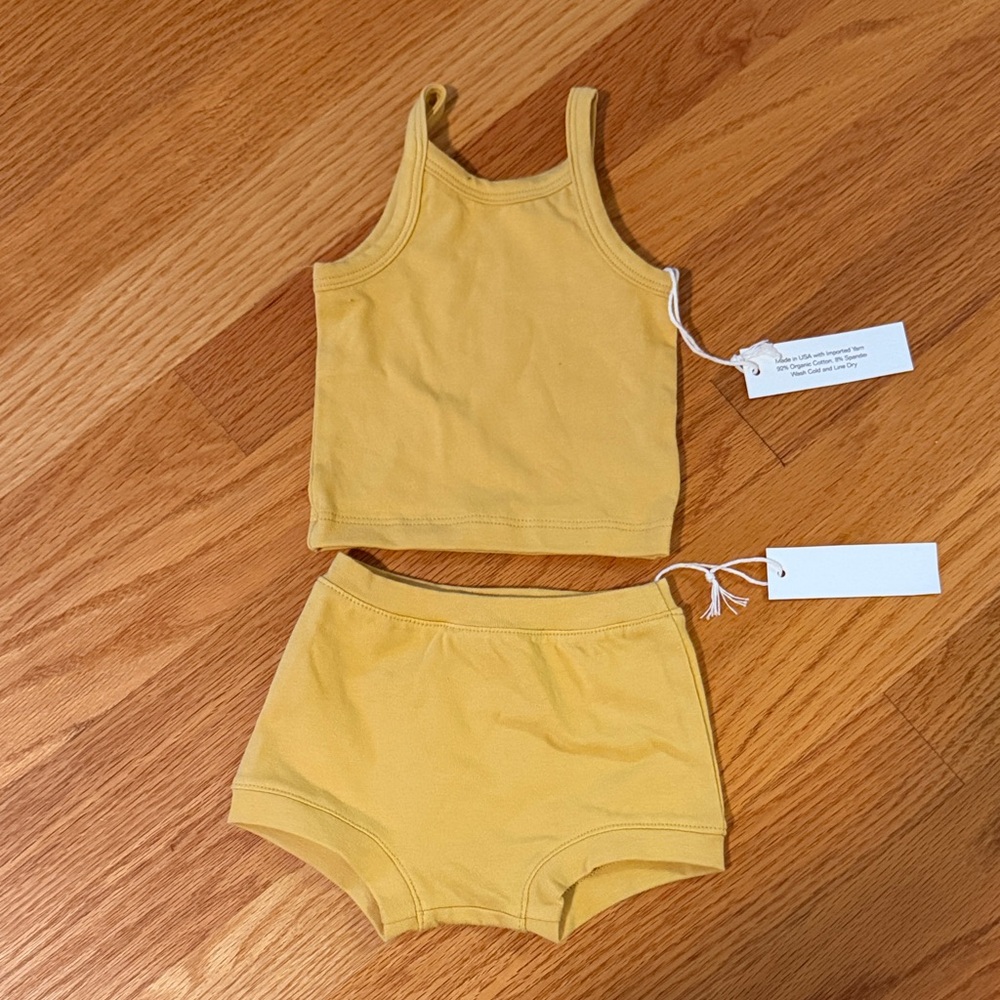 ARQ Yellow Tank Top and Shorts Baby Set